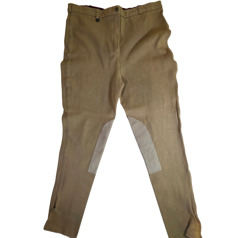ON COURSE Womens 38 Tan Cotton Naturals Jodhpurs Equestrian Riding Pants Stretch